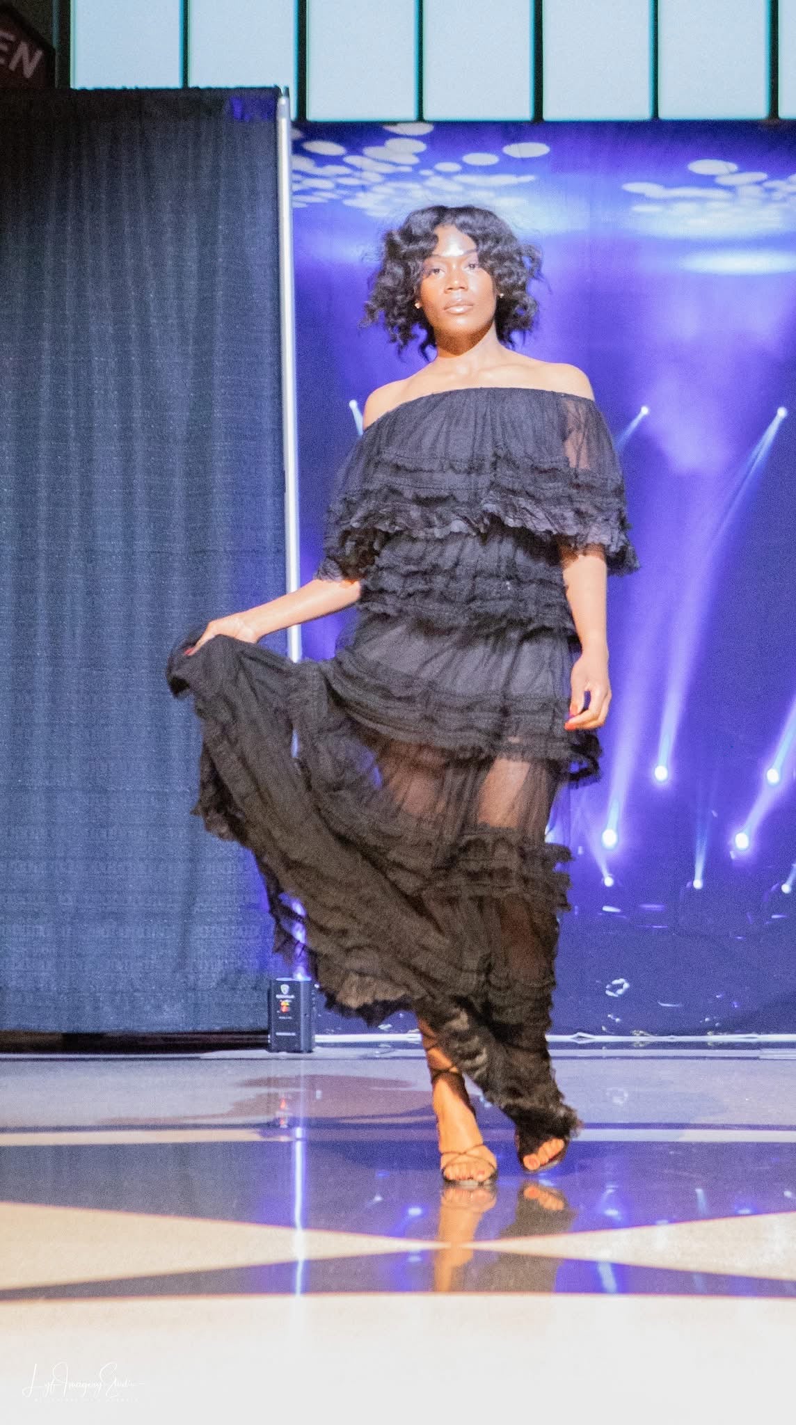 "Celeste" Black Lace Maxi Dress