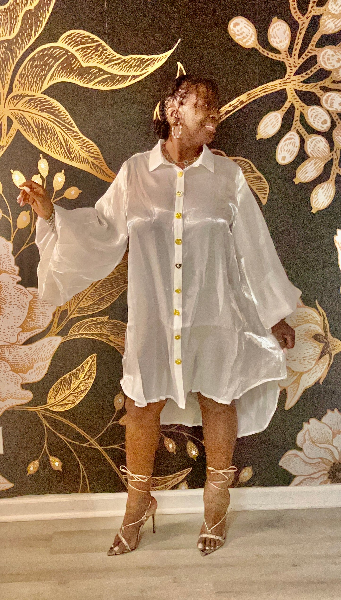 Chiffon Shirt Dress "Sale"